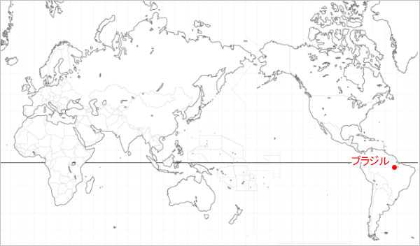 世界地図 ブラックルチルクォーツの産地の画像