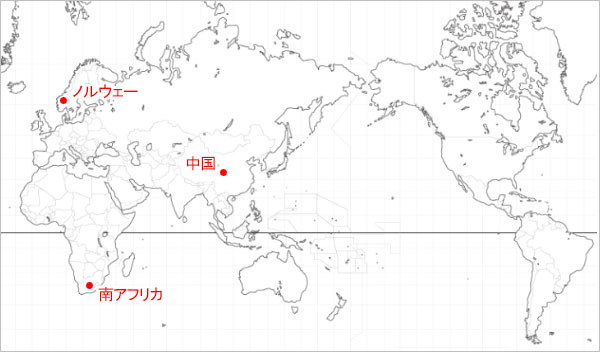 世界地図 ラルビカイトの産地の画像